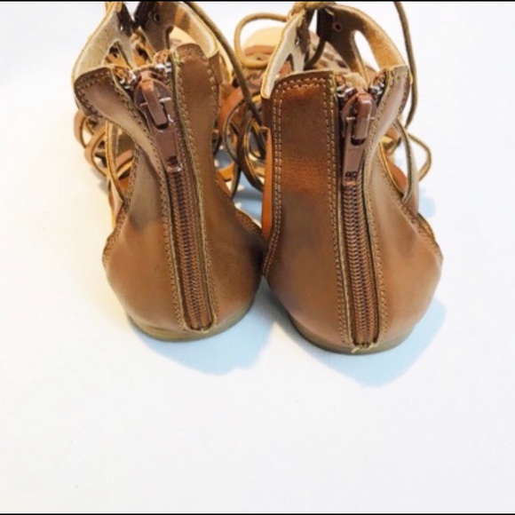 Vegan Brown Leather Gladiator Sandal - Picture 3 of 4